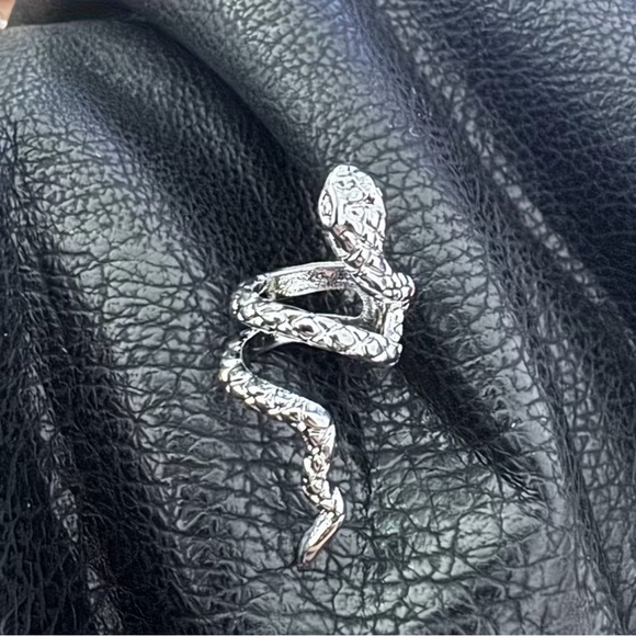 Elegant Silver Snake Ear Cuff - Picture 2 of 3